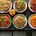 Variety of prepared healthy dishes