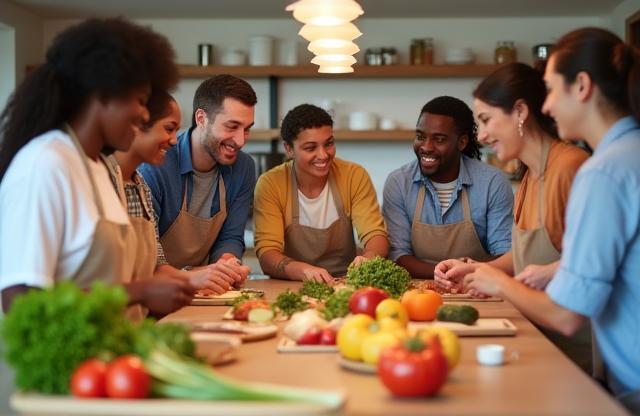 Group enjoying hands-on nutrition class